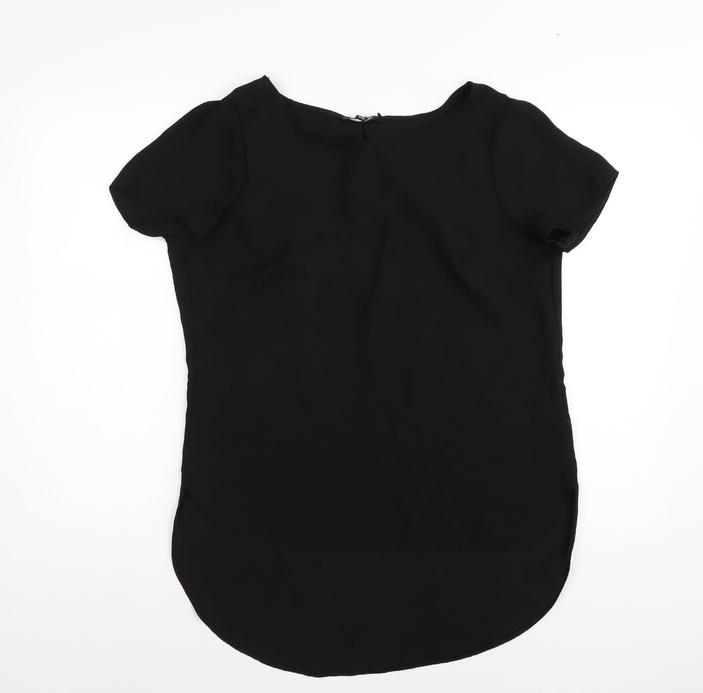 Belle Vere Womens Black Polyester Basic T-Shirt Size 12 Round Neck