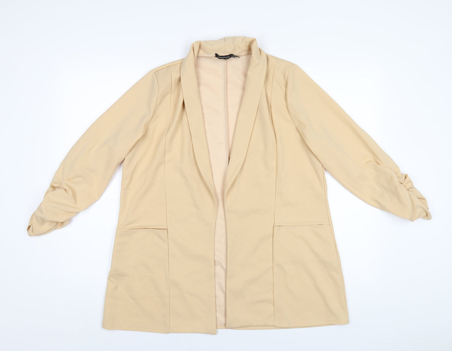 Boohoo Womens Beige Jacket Blazer Size 16