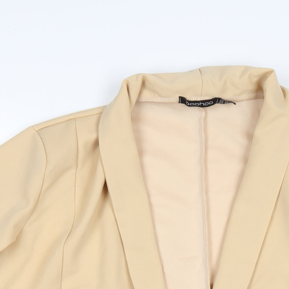 Boohoo Womens Beige Jacket Blazer Size 16
