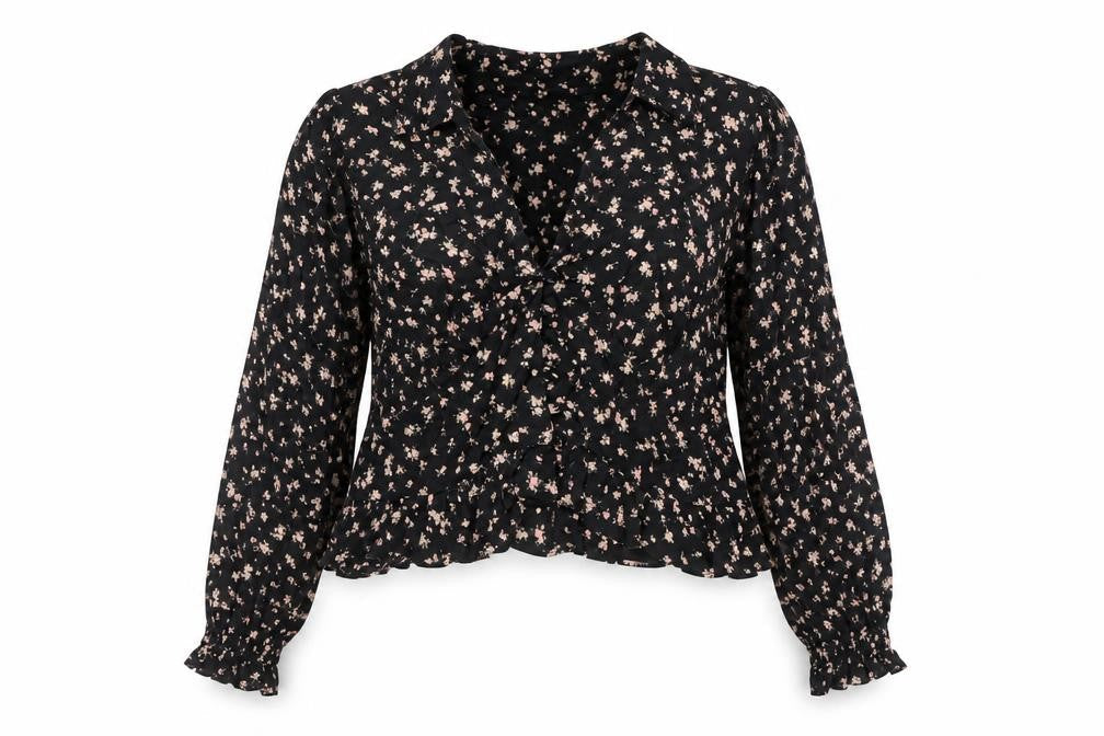 ASOS Womens Multicoloured Floral Viscose Tunic Blouse Size 18 Collared