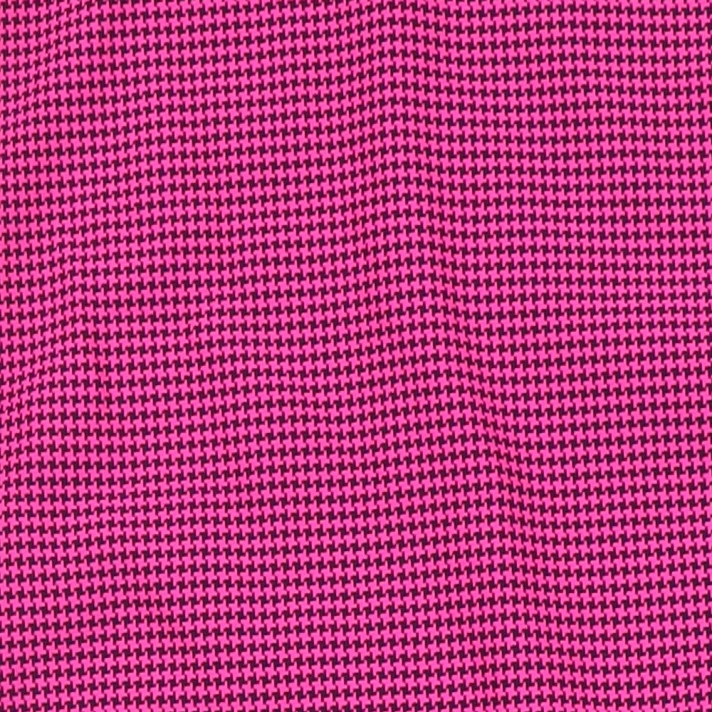 Saygi Womens Multicoloured Houndstooth Polyester Blend Shift Size L Collared
