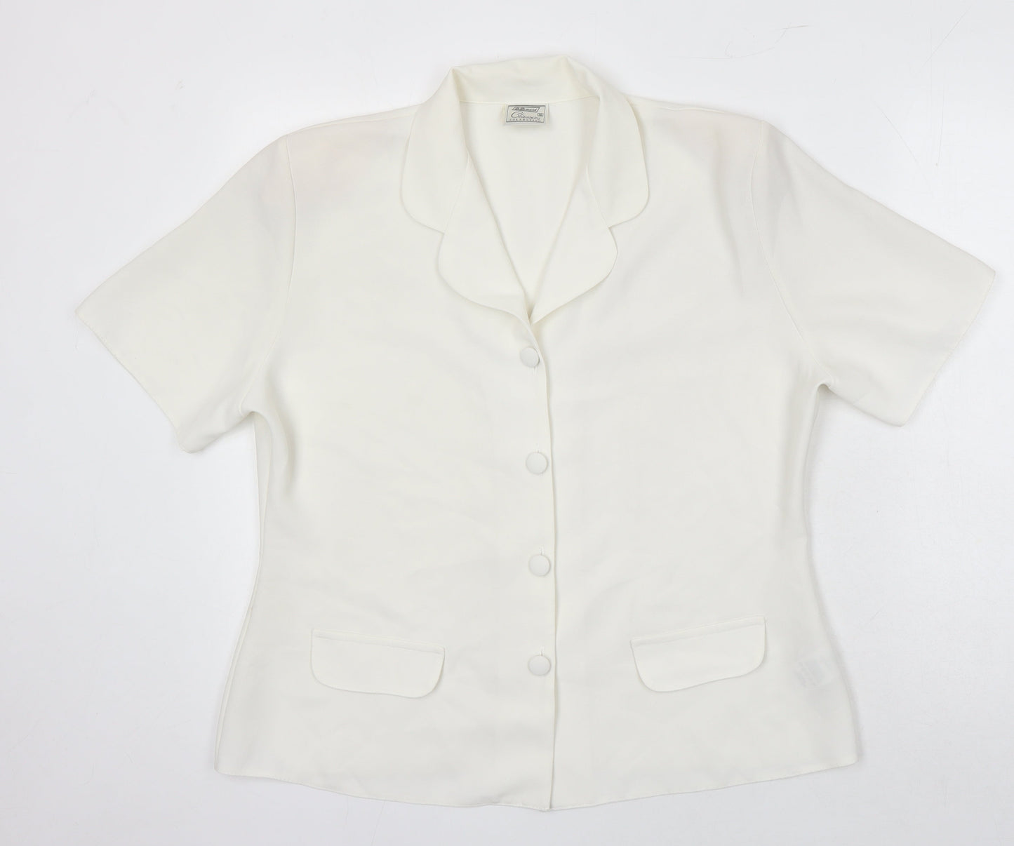 St Bernard Womens Ivory Polyester Tunic Blouse Size 16 Collared