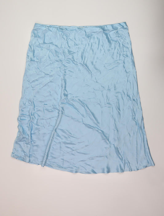 Marks and Spencer Womens Blue Polyester A-Line Skirt Size 24