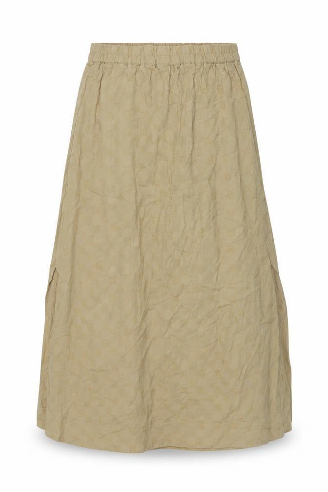 Marks and Spencer Womens Beige Check Polyester A-Line Skirt Size 10