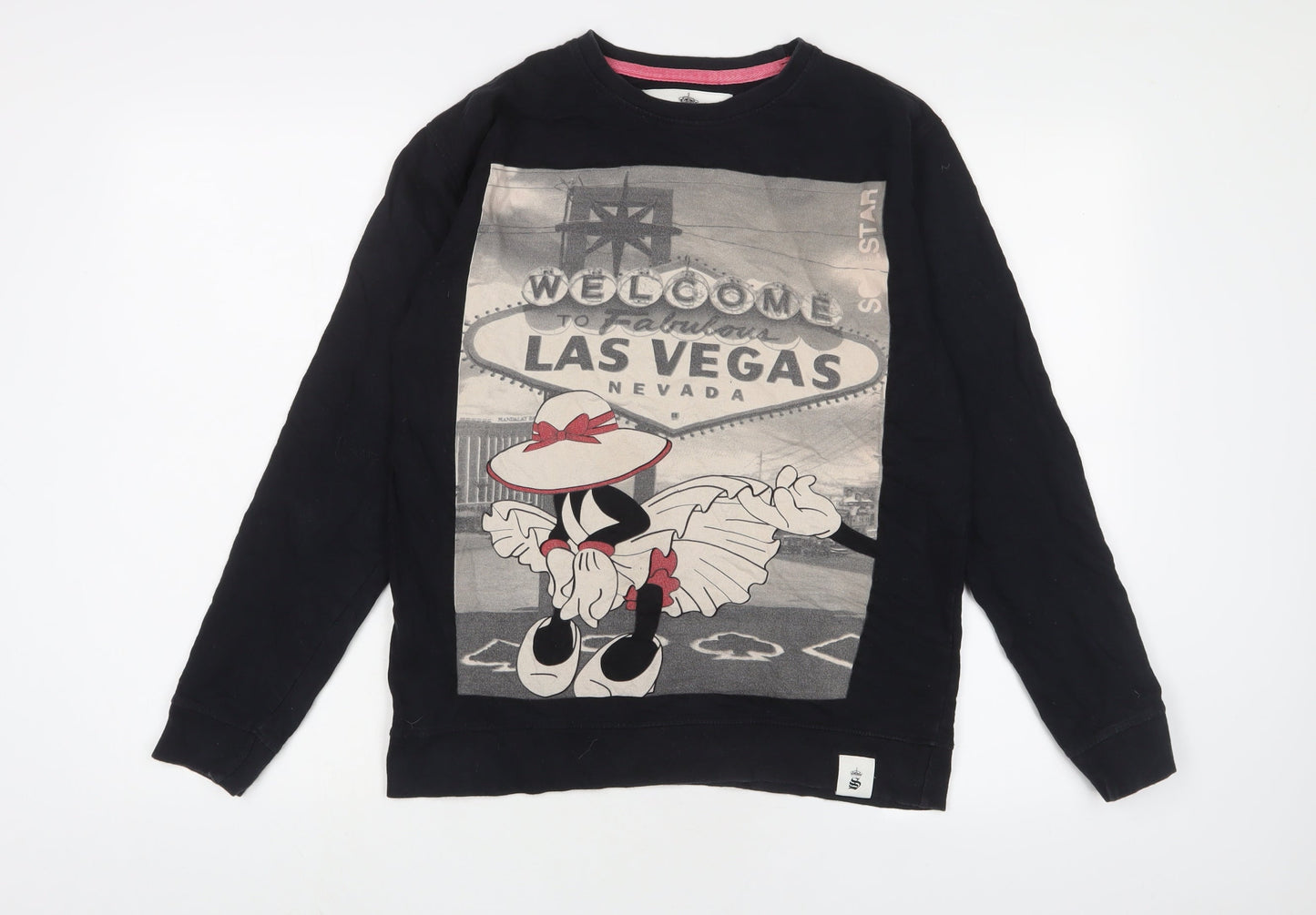 Soul Sister Womens Black Cotton Pullover Sweatshirt Size M Pullover