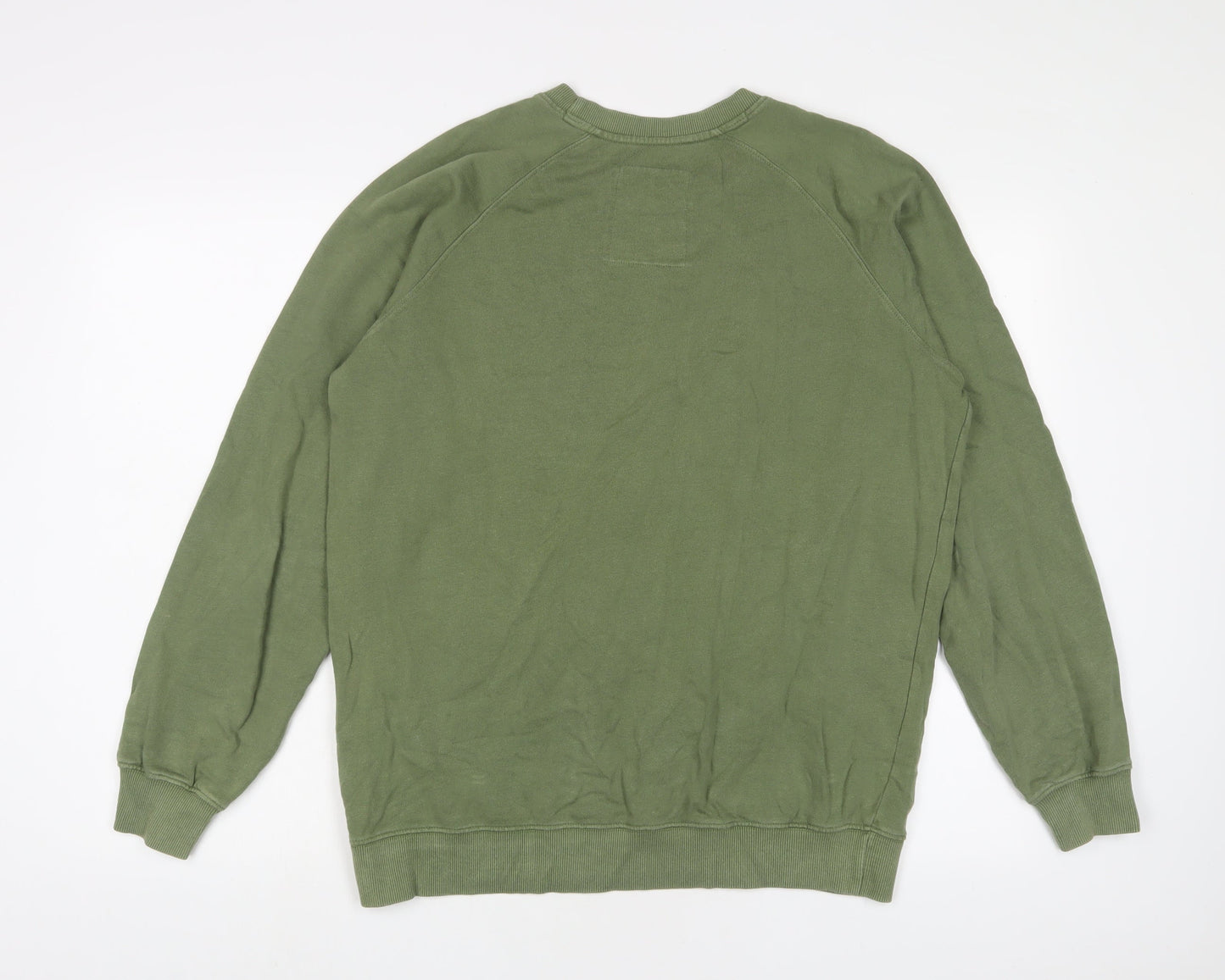 Dedicated Mens Green Cotton Pullover Sweatshirt Size M - Embroidered