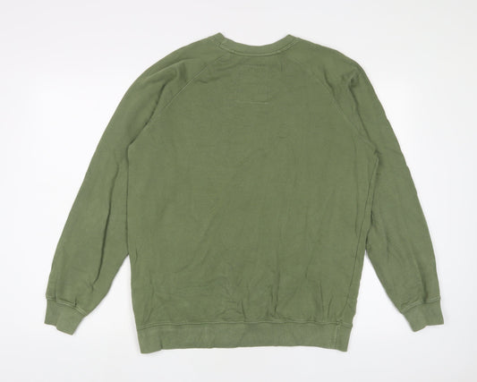 Dedicated Mens Green Cotton Pullover Sweatshirt Size M - Embroidered