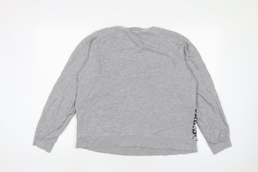 NEXT Womens Grey Animal Print Cotton Pullover Sweatshirt Size L Pullover