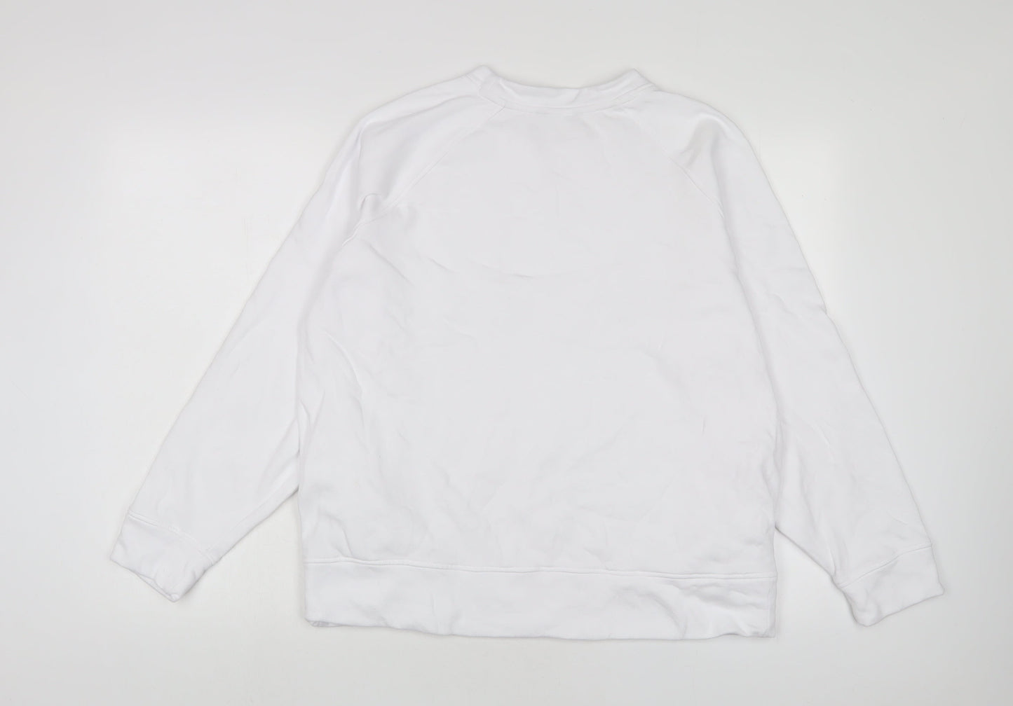GOODMOVE Womens White Cotton Pullover Sweatshirt Size 18 Pullover