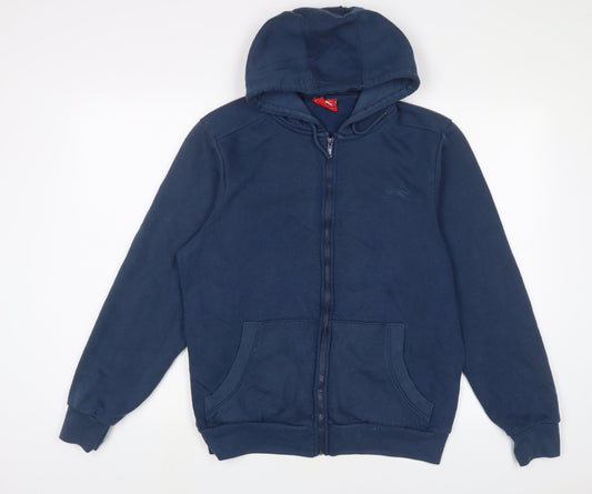 Slazenger Mens Blue Polyester Full Zip Hoodie Size S - Logo, Embroidered