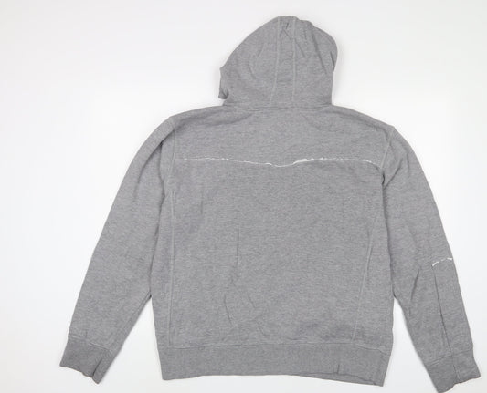 Selected Mens Grey Cotton Pullover Hoodie Size XL