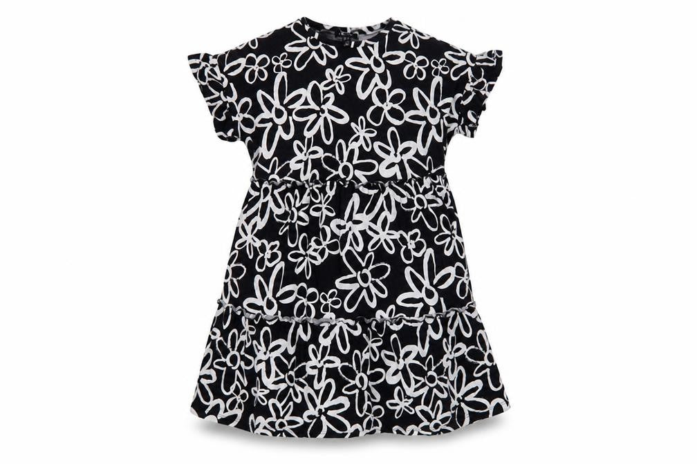 New Look Womens Black Floral Cotton A-Line Size 12 Crew Neck Pullover
