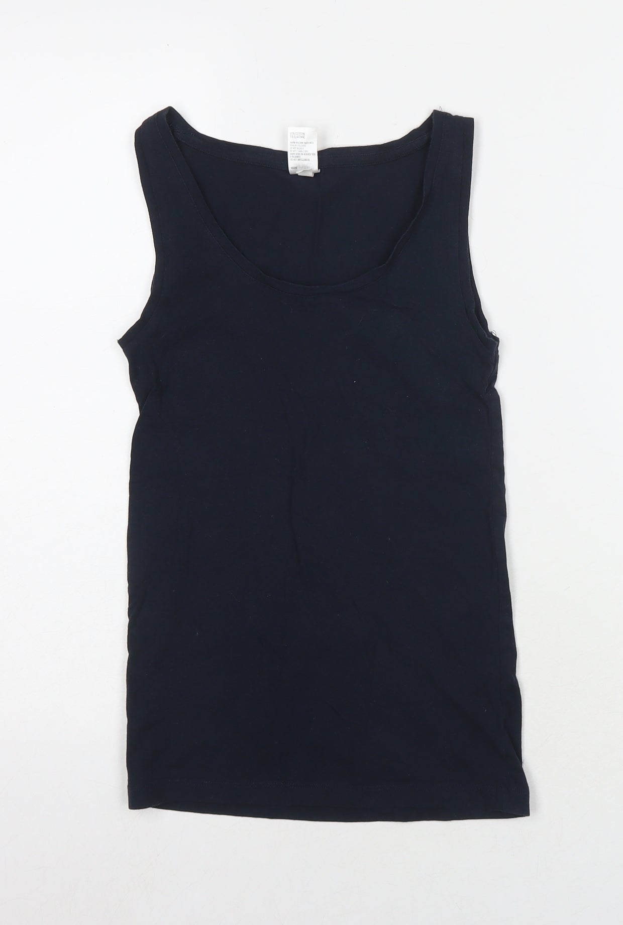 ANKO Womens Blue Cotton Basic Tank Size 6 Round Neck