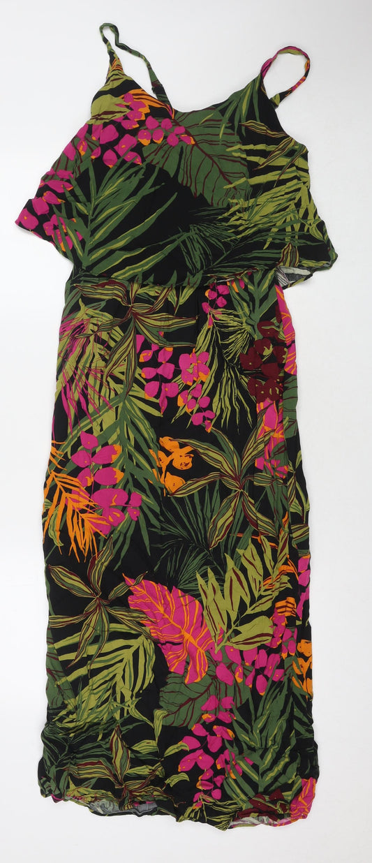 Anthology Womens Multicoloured Floral Viscose A-Line Size 10 Round Neck Pullover