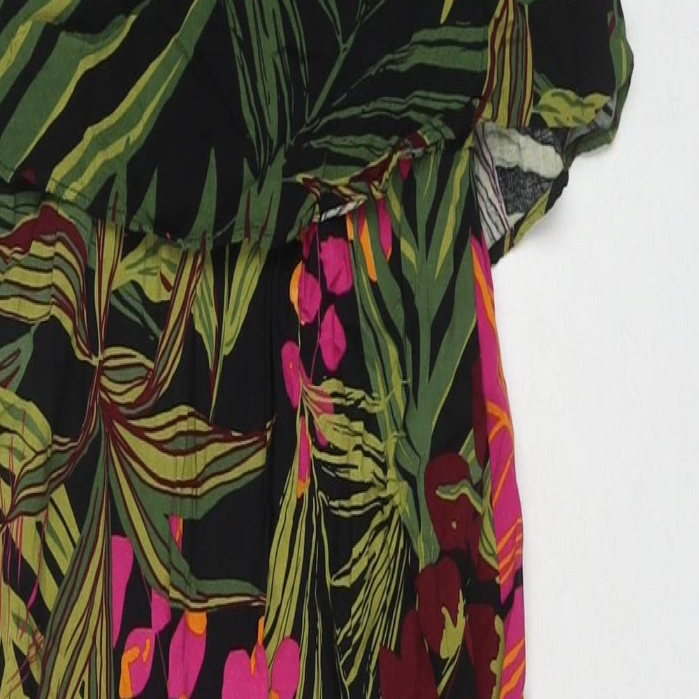 Anthology Womens Multicoloured Floral Viscose A-Line Size 10 Round Neck Pullover