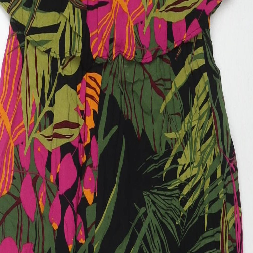 Anthology Womens Multicoloured Floral Viscose A-Line Size 10 Round Neck Pullover