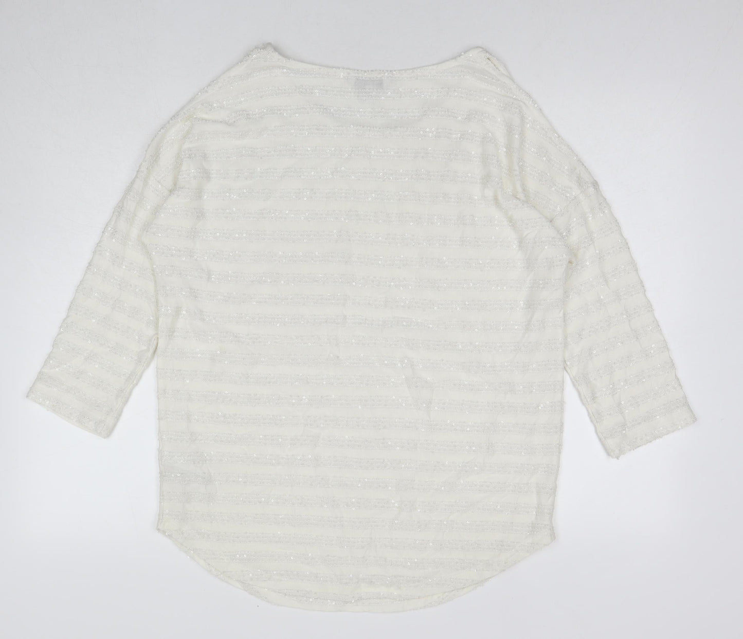 NEXT Womens White Polyester Tunic Blouse Size 14 Round Neck - Cold Shoulder