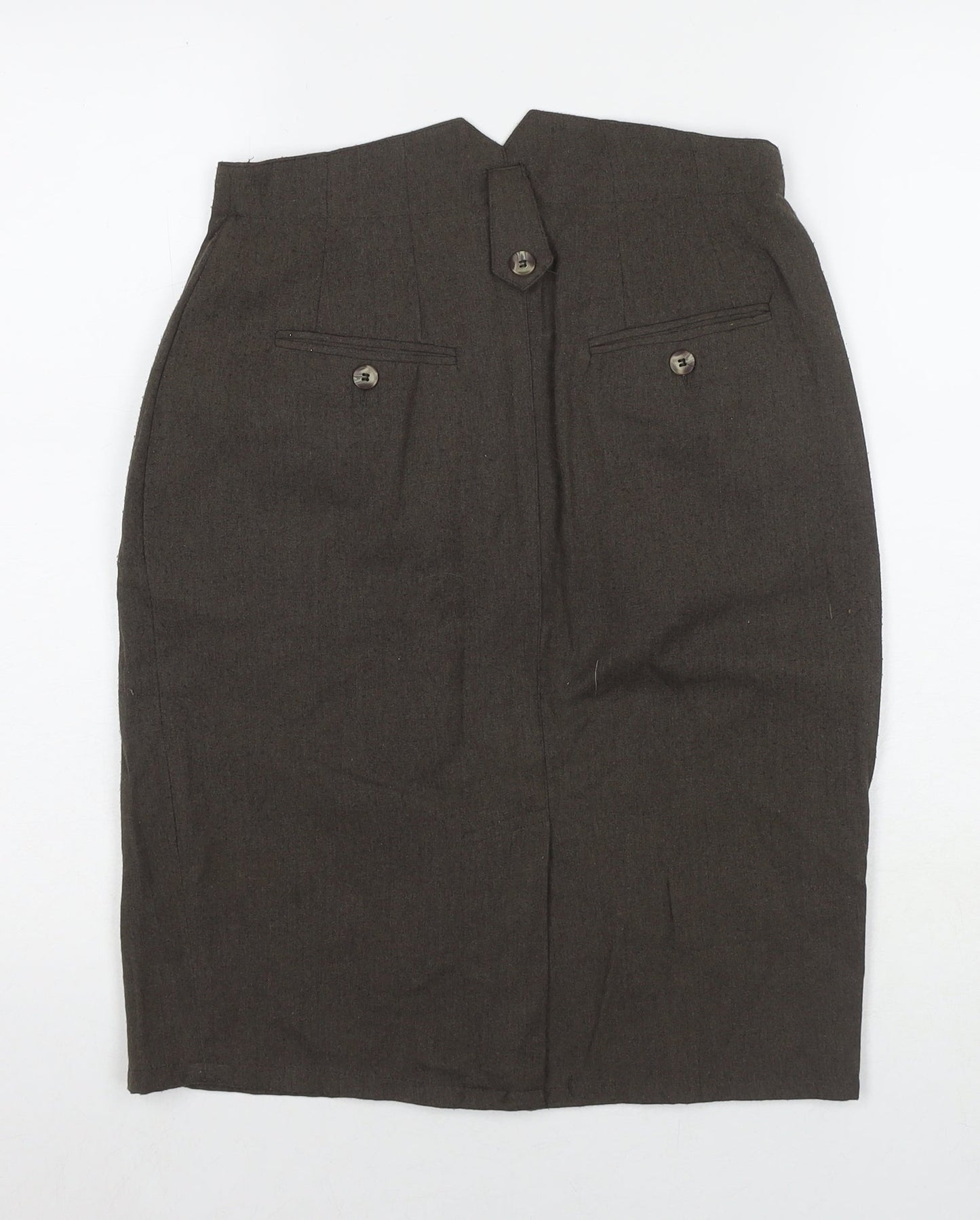 French Connection Womens Brown Polyester Straight & Pencil Skirt Size M Zip