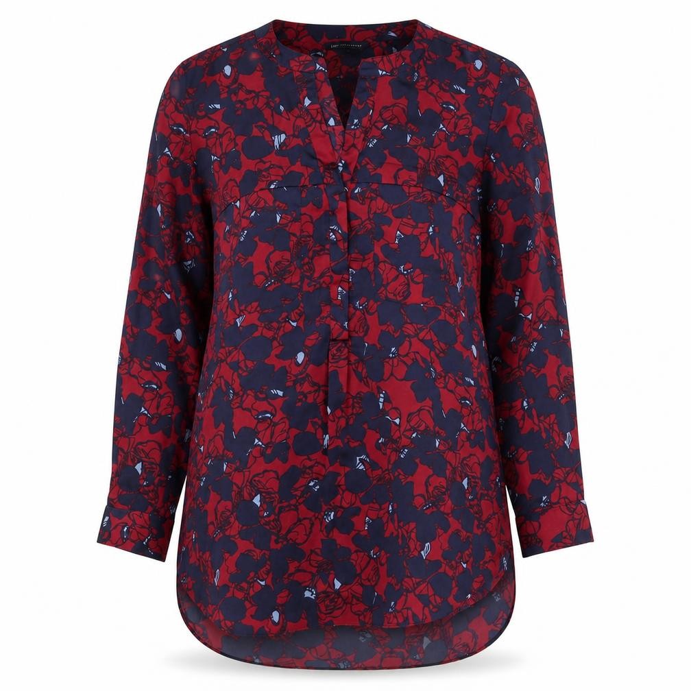 Marks and Spencer Womens Multicoloured Floral Polyester A-Line Size 10 V-Neck Pullover