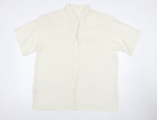St Michael Womens Ivory Polyester Basic Button-Up Size 20 Collared
