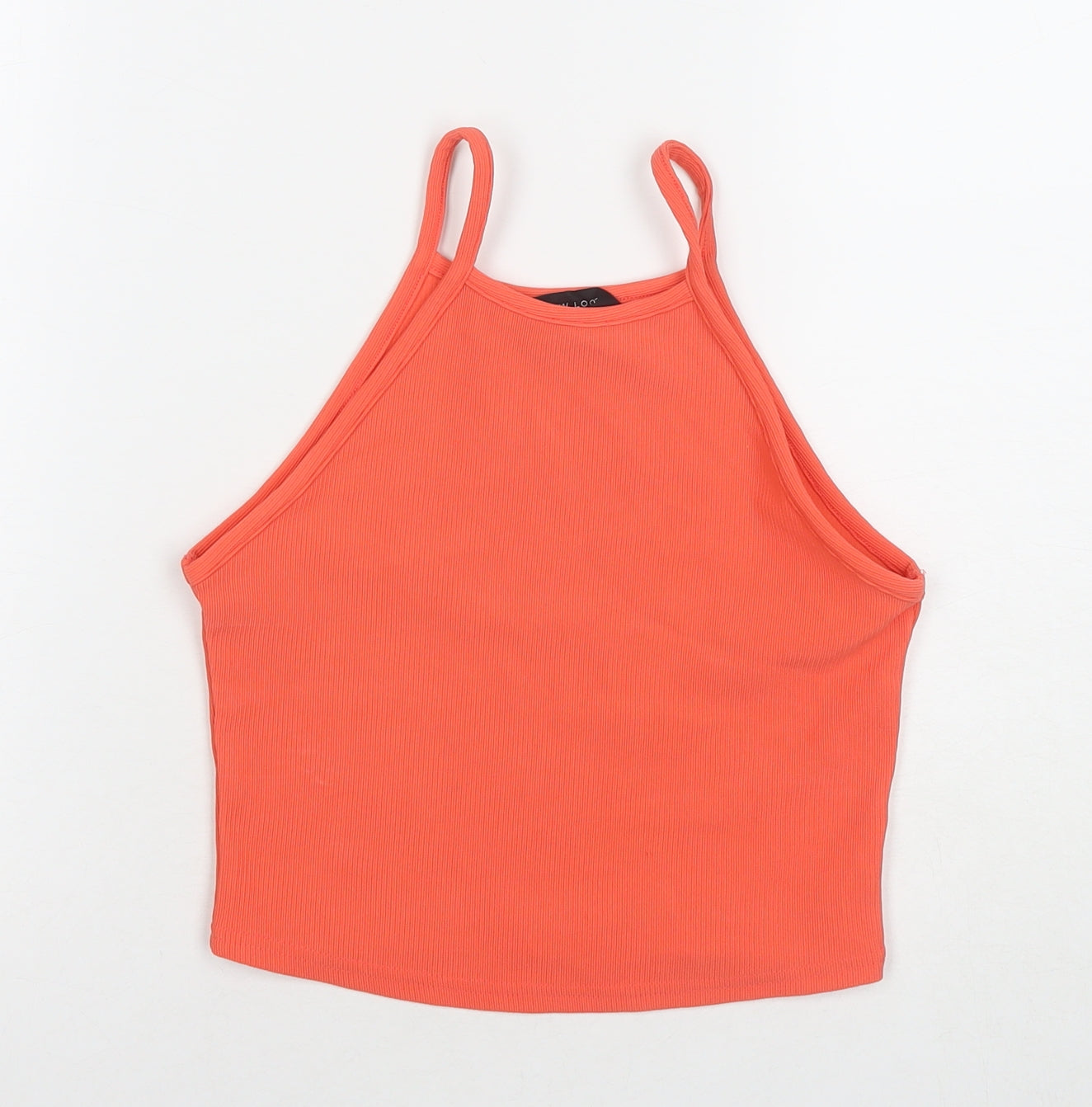 New Look Womens Orange Polyester Cropped Tank Size 8 Square Neck