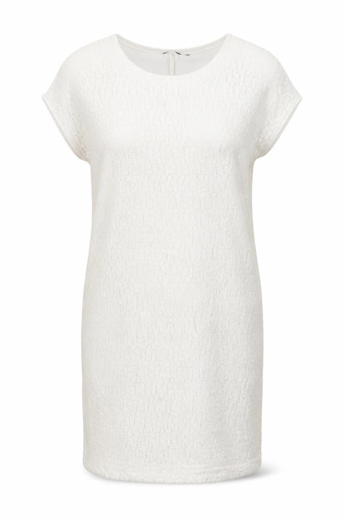 Sandwich Womens White Cotton Blend T-Shirt Dress One Size Boat Neck