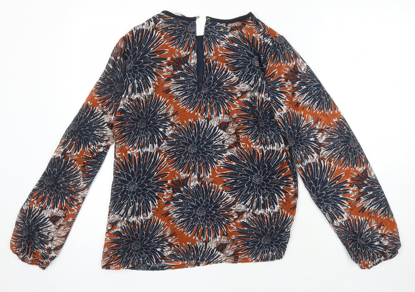 H&M Womens Multicoloured Floral Polyester Tunic Blouse Size 10 Boat Neck