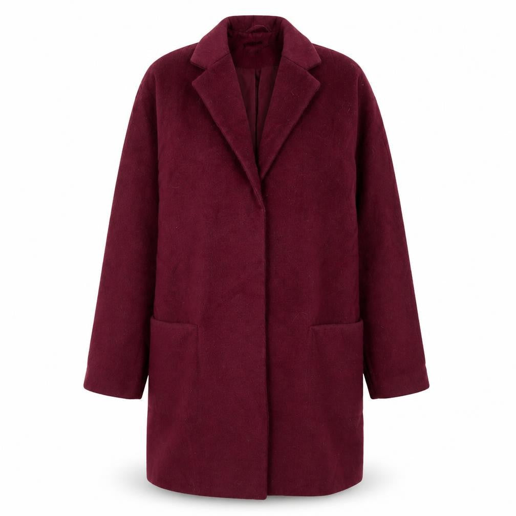 Topshop Womens Purple Overcoat Coat Size 10 Button