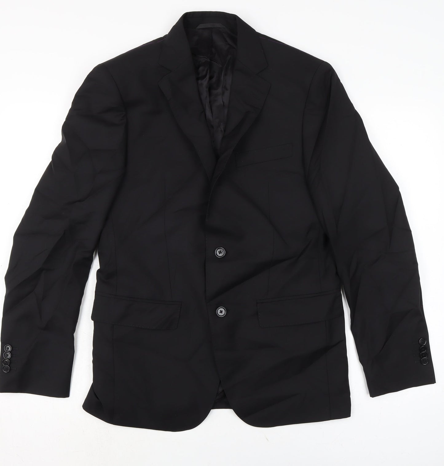 Flannels Mens Black Jacket Size 40 Button