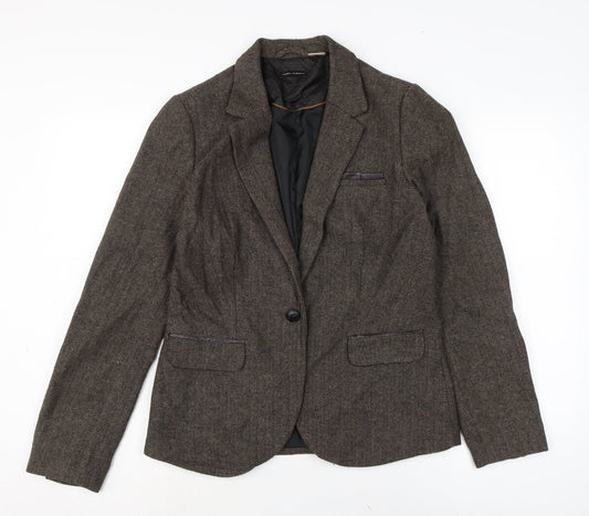 La radoute Womens Brown Jacket Size 12 Button