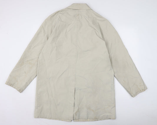 Georgio Armani Mens Ivory Rain Coat Coat Size XL Snap