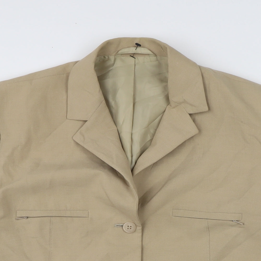 NEXT Womens Beige Jacket Coatigan Size 12 Button
