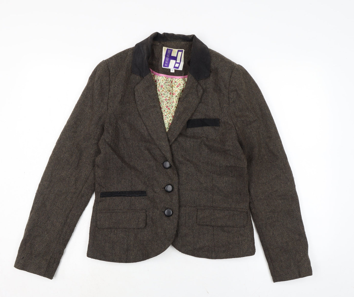 Debenhams Womens Brown Jacket Size 12 Button