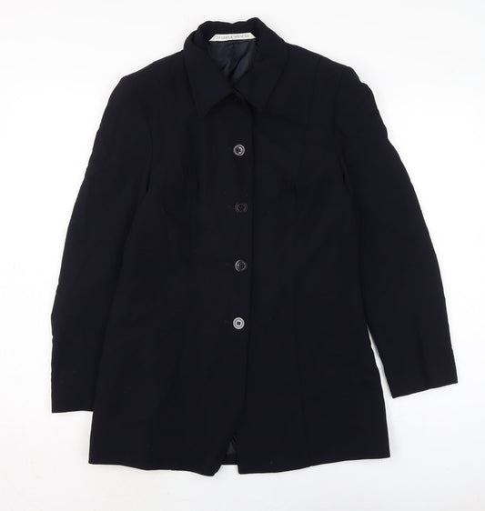 Marks and Spencer Womens Blue Jacket Size 12 Button
