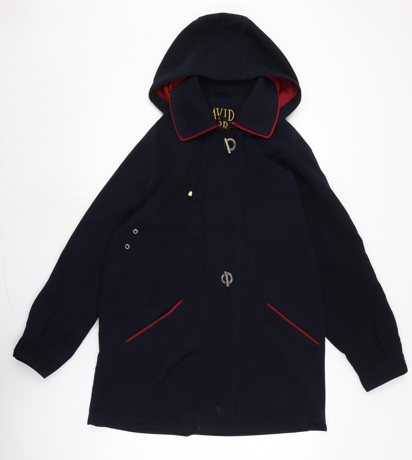 David Barry Womens Blue Anorak Coat Size 12 Zip