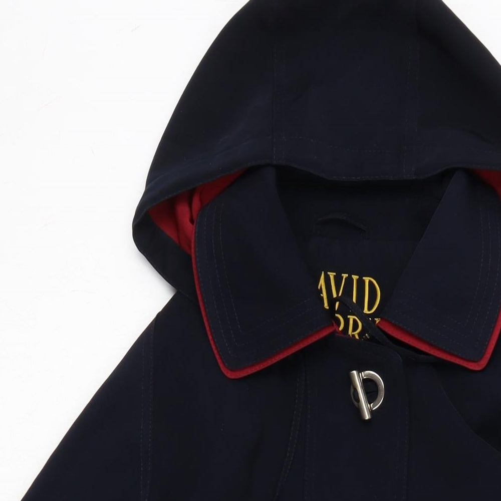 David Barry Womens Blue Anorak Coat Size 12 Zip