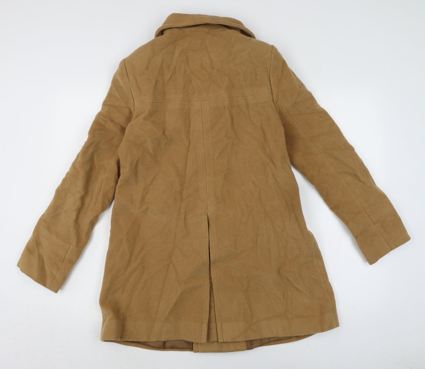 Larry Levine Womens Brown Overcoat Coat Size XS Button