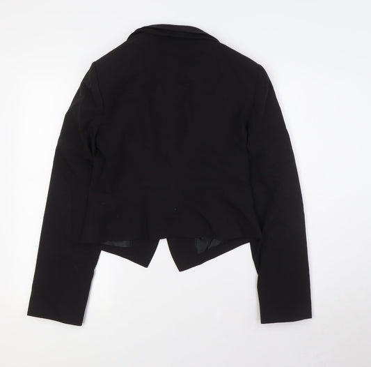 Marks and Spencer Womens Black Jacket Size 10 Button - Double Collared