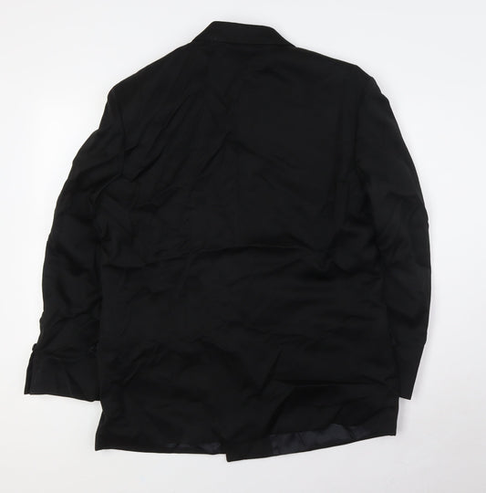 James Barry Mens Black Polyester Jacket Suit Jacket Size 40 Regular