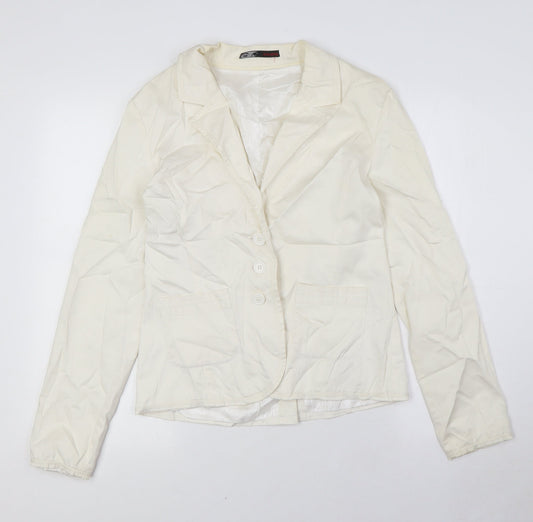 Naughty Womens Ivory Jacket Size 12 Button