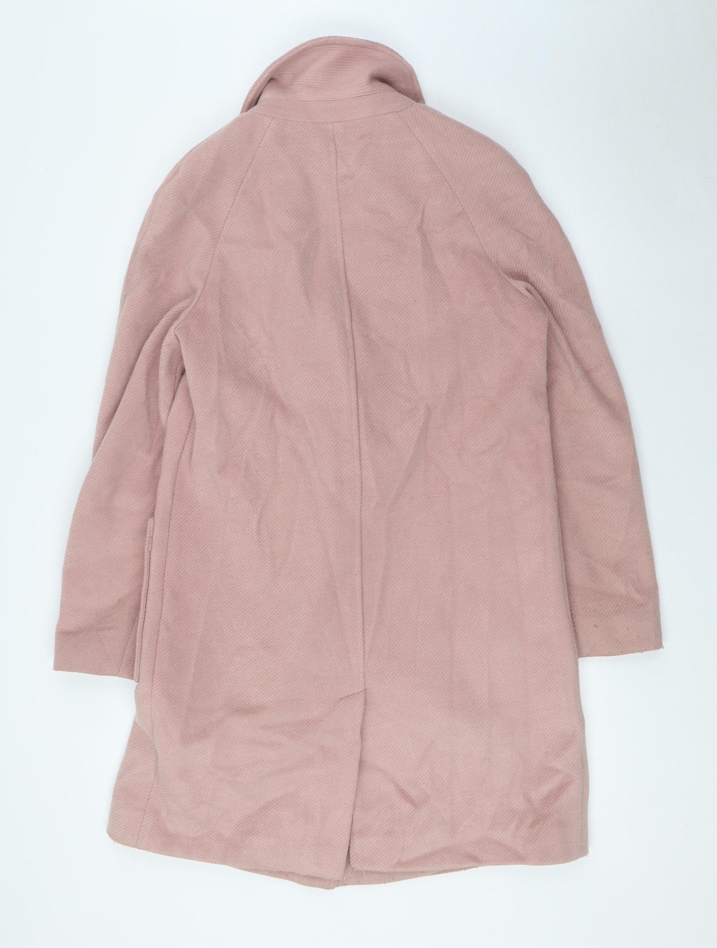 Marks and Spencer Womens Pink Overcoat Coat Size 8 Button - Dusk
