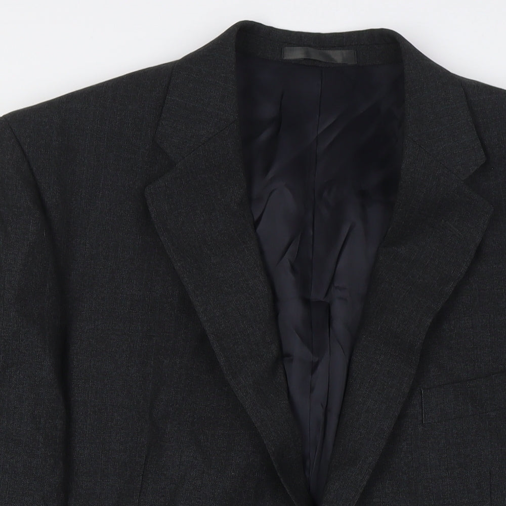 Charlton Gray Mens Grey Polyester Jacket Suit Jacket Size 44 Big & Tall