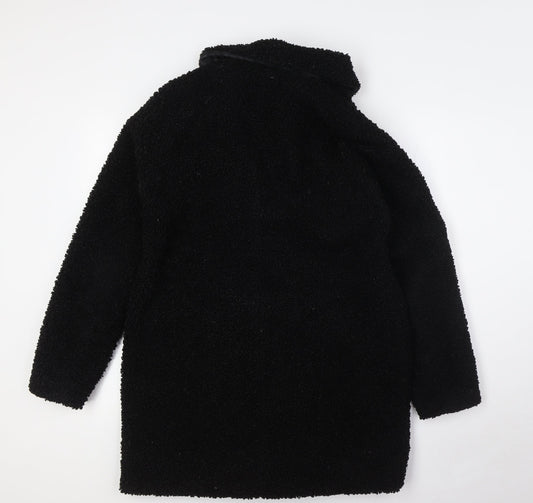 Capsule Womens Black Overcoat Coat Size 10 Button