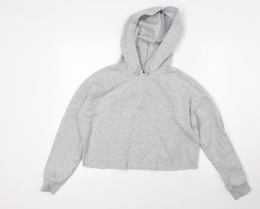 915 Generation Girls Grey Polyester Pullover Hoodie Size 12-13 Years - Raw Hem
