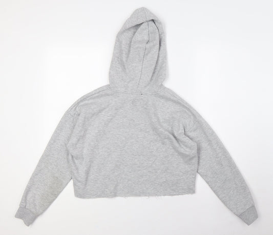 915 Generation Girls Grey Polyester Pullover Hoodie Size 12-13 Years - Raw Hem