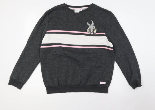 Disney Womens Grey Polyester Pullover Sweatshirt Size S - Thumper