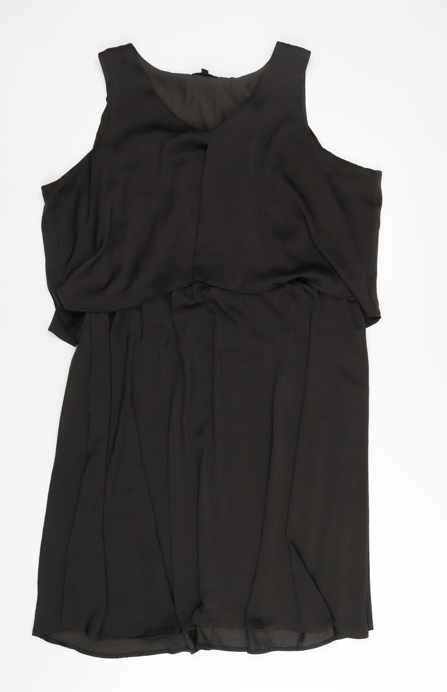 Bobeau Womens Brown Polyester A-Line Size 2XL Scoop Neck Pullover