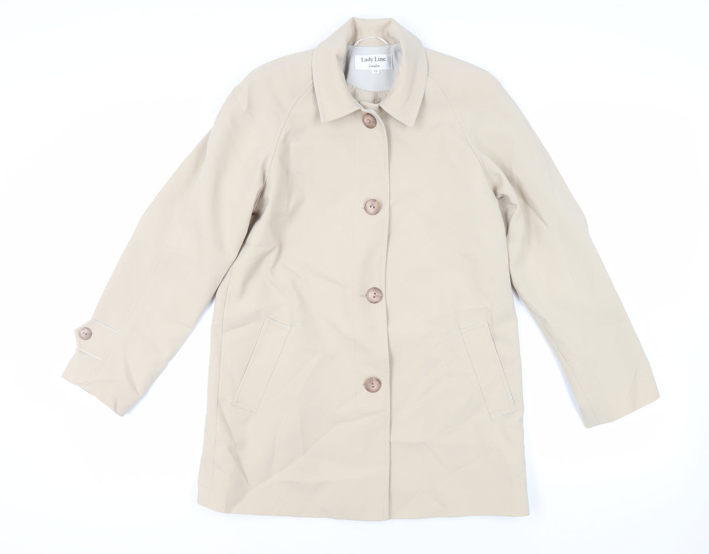 Lady Line London Womens Beige Jacket Size 10 Button