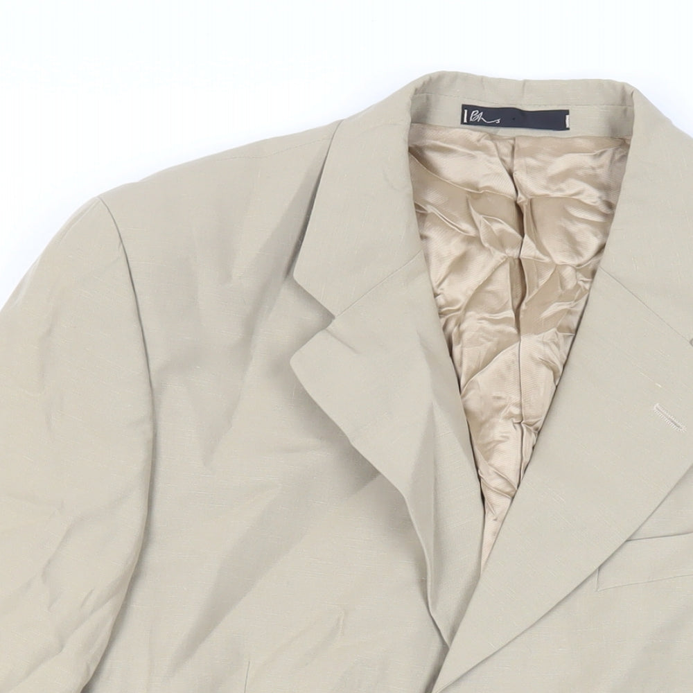 BHS Mens Beige Lyocell Jacket Suit Jacket Size 40 Regular