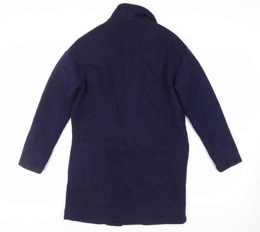 Per Una Womens Blue Overcoat Coat Size 8 Button